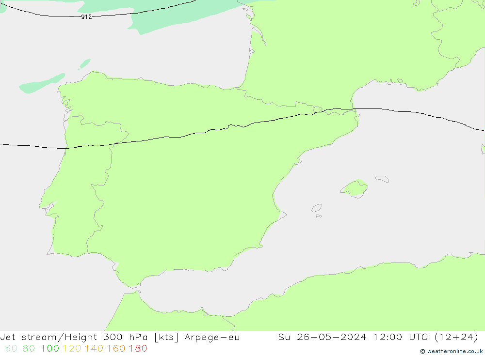 Jet stream Arpege-eu Dom 26.05.2024 12 UTC