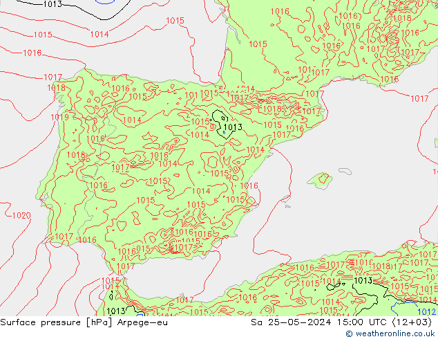 Luchtdruk (Grond) Arpege-eu za 25.05.2024 15 UTC