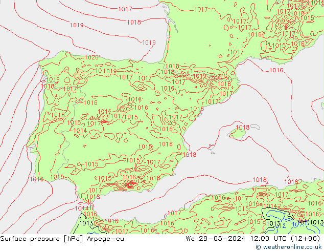 приземное давление Arpege-eu ср 29.05.2024 12 UTC