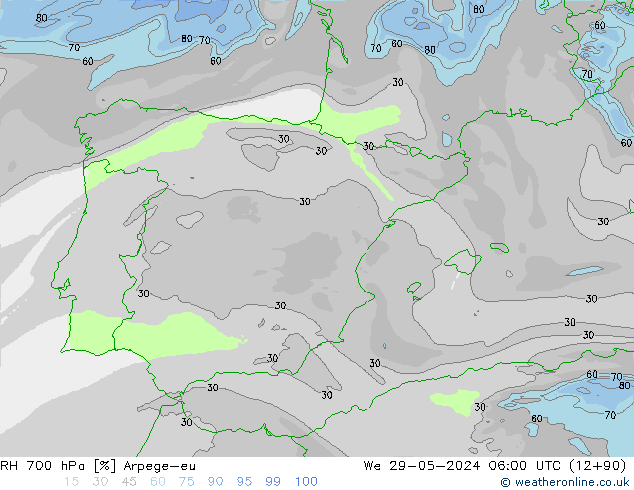 RV 700 hPa Arpege-eu wo 29.05.2024 06 UTC