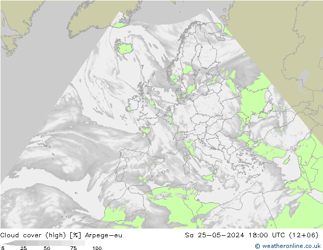 vysoký oblak Arpege-eu So 25.05.2024 18 UTC