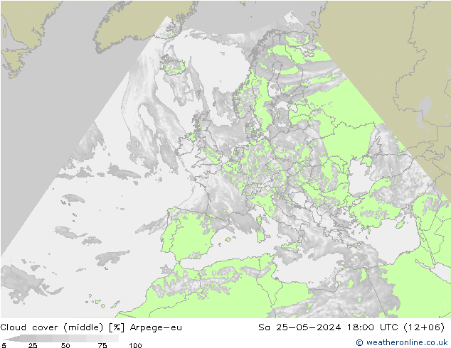 облака (средний) Arpege-eu сб 25.05.2024 18 UTC