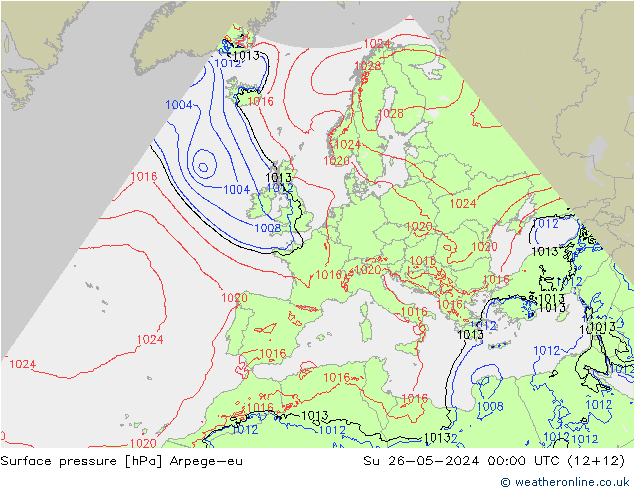 Surface pressure Arpege-eu Su 26.05.2024 00 UTC