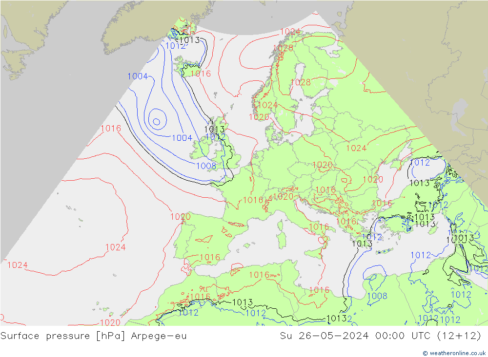 Bodendruck Arpege-eu So 26.05.2024 00 UTC