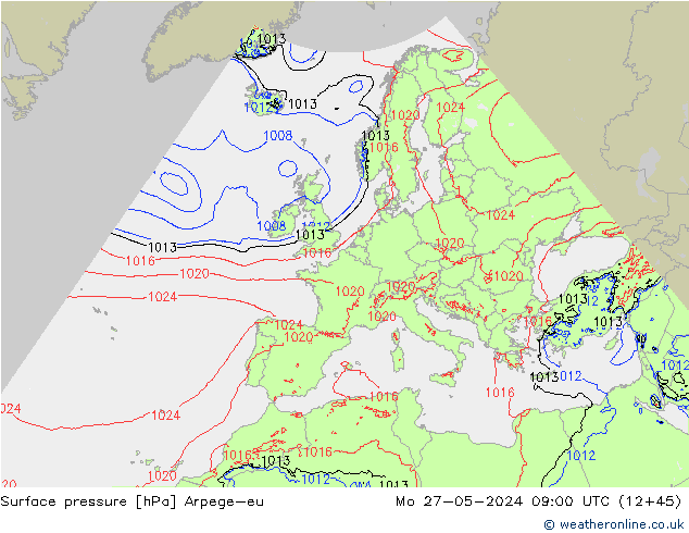 Bodendruck Arpege-eu Mo 27.05.2024 09 UTC