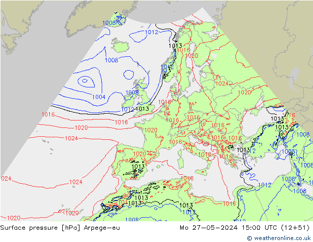 Yer basıncı Arpege-eu Pzt 27.05.2024 15 UTC