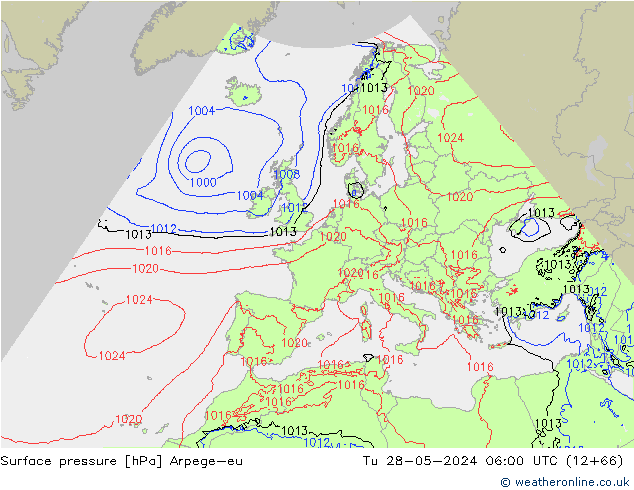 pressão do solo Arpege-eu Ter 28.05.2024 06 UTC