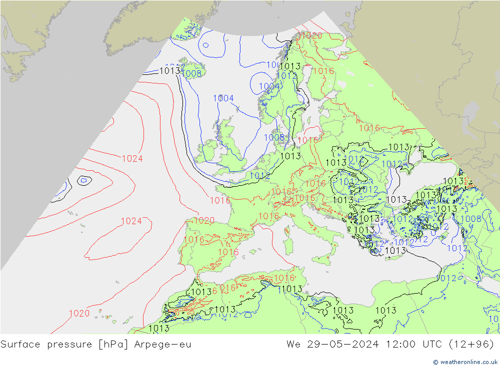 ciśnienie Arpege-eu śro. 29.05.2024 12 UTC