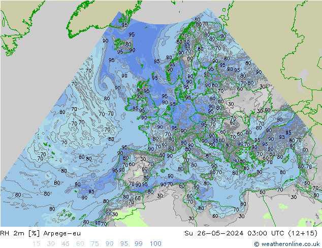 RH 2m Arpege-eu  26.05.2024 03 UTC