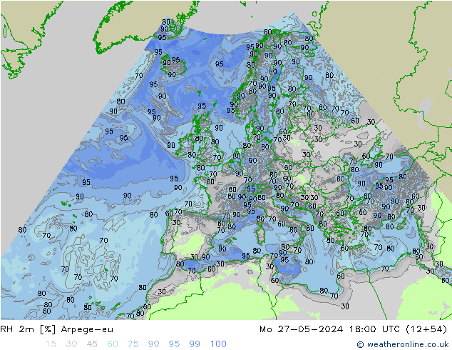 RH 2m Arpege-eu  27.05.2024 18 UTC