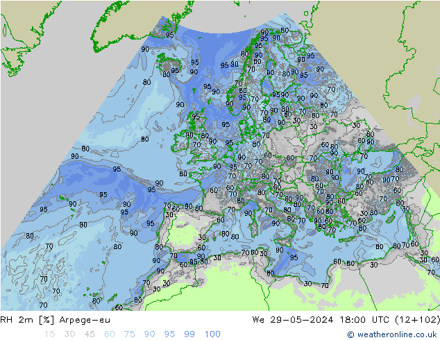 2m Nispi Nem Arpege-eu Çar 29.05.2024 18 UTC