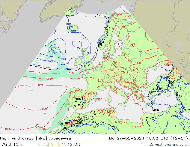 Izotacha Arpege-eu pon. 27.05.2024 18 UTC