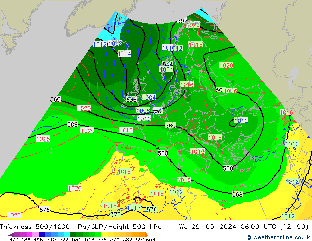 Thck 500-1000hPa Arpege-eu We 29.05.2024 06 UTC