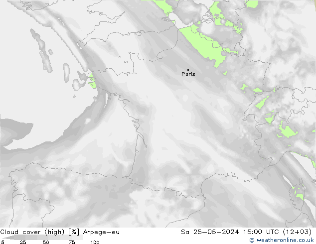 Bewolking (Hoog) Arpege-eu za 25.05.2024 15 UTC