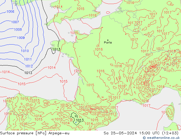 pression de l'air Arpege-eu sam 25.05.2024 15 UTC