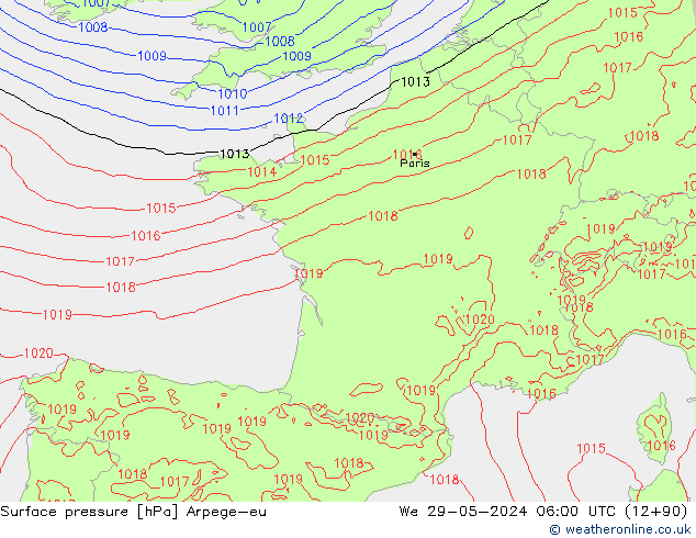 Yer basıncı Arpege-eu Çar 29.05.2024 06 UTC