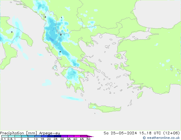 Precipitación Arpege-eu sáb 25.05.2024 18 UTC