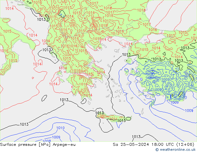 pressão do solo Arpege-eu Sáb 25.05.2024 18 UTC