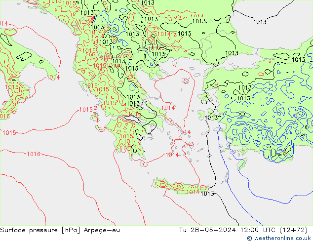 Presión superficial Arpege-eu mar 28.05.2024 12 UTC