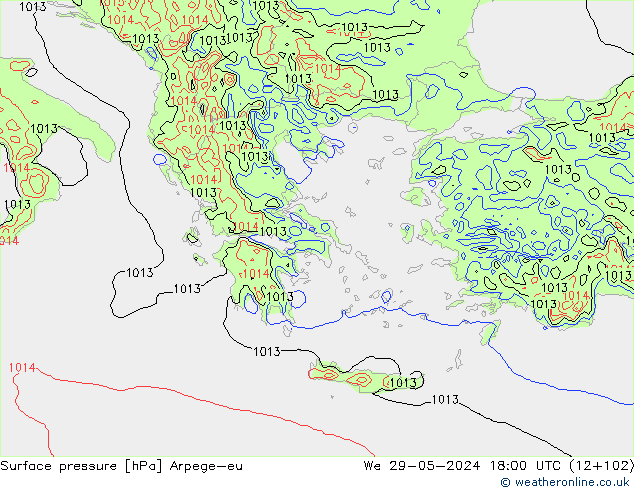 Bodendruck Arpege-eu Mi 29.05.2024 18 UTC