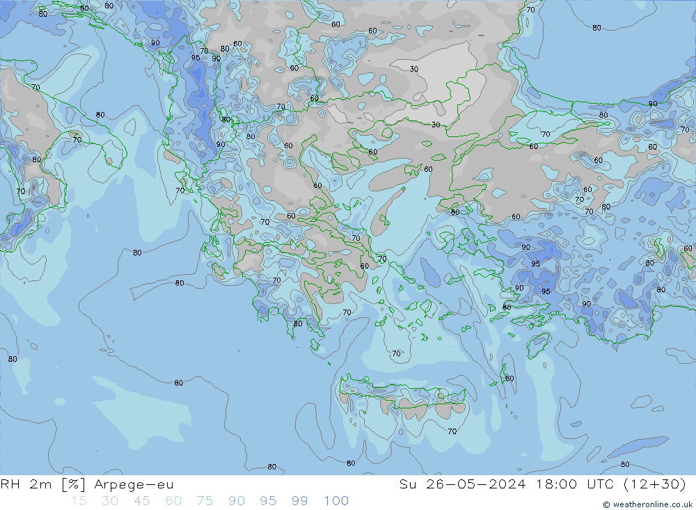 RH 2m Arpege-eu nie. 26.05.2024 18 UTC