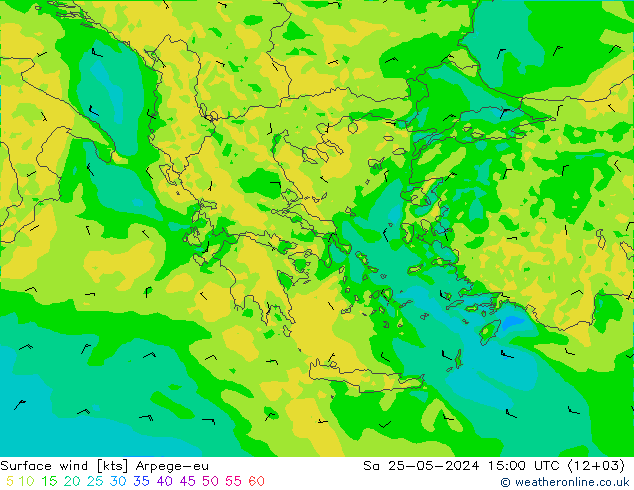 Surface wind Arpege-eu So 25.05.2024 15 UTC