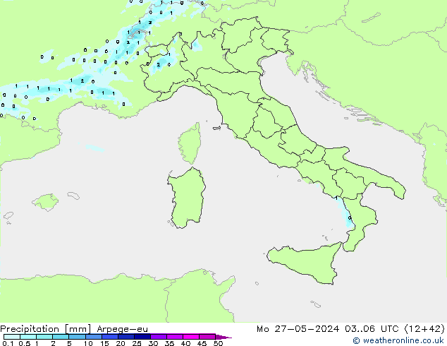 Precipitation Arpege-eu Mo 27.05.2024 06 UTC