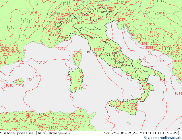 pressão do solo Arpege-eu Sáb 25.05.2024 21 UTC