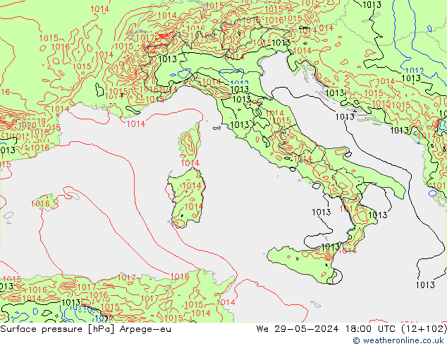 Luchtdruk (Grond) Arpege-eu wo 29.05.2024 18 UTC