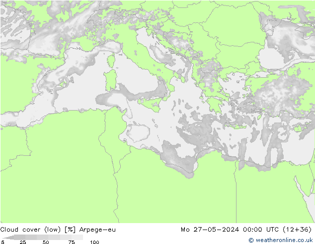Nubi basse Arpege-eu lun 27.05.2024 00 UTC