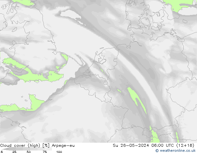 zachmurzenie (wysokie) Arpege-eu nie. 26.05.2024 06 UTC