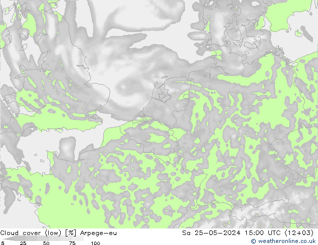 Bewolking (Laag) Arpege-eu za 25.05.2024 15 UTC