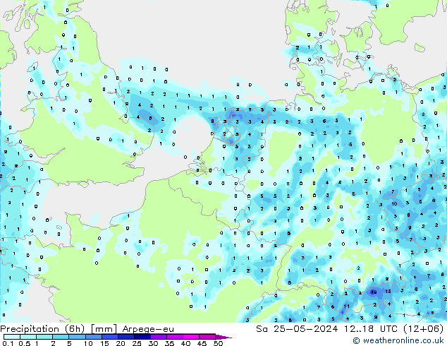 Nied. akkumuliert (6Std) Arpege-eu Sa 25.05.2024 18 UTC