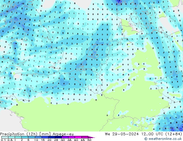 Precipitazione (12h) Arpege-eu mer 29.05.2024 00 UTC