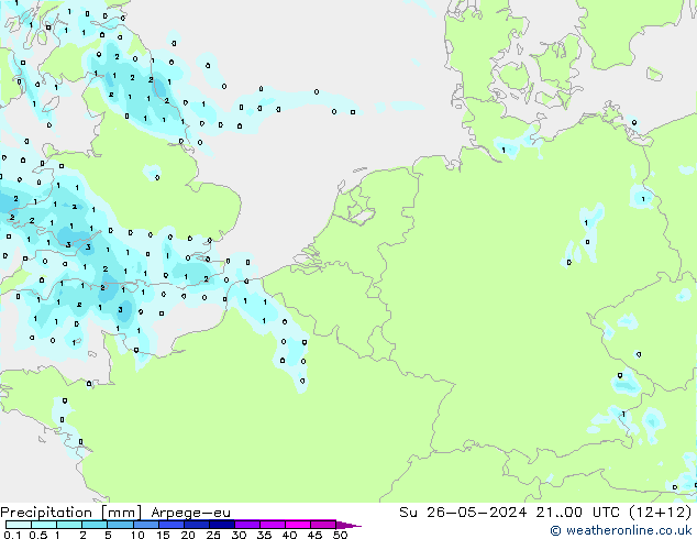 Srážky Arpege-eu Ne 26.05.2024 00 UTC