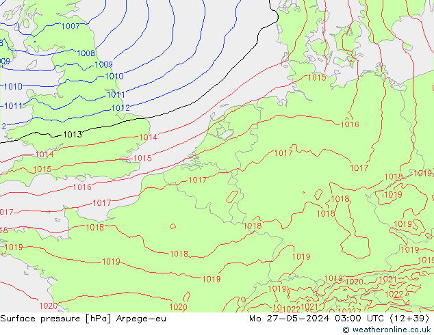Yer basıncı Arpege-eu Pzt 27.05.2024 03 UTC