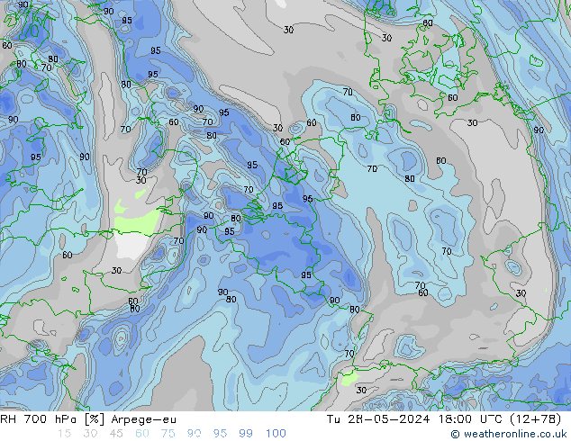 RV 700 hPa Arpege-eu di 28.05.2024 18 UTC