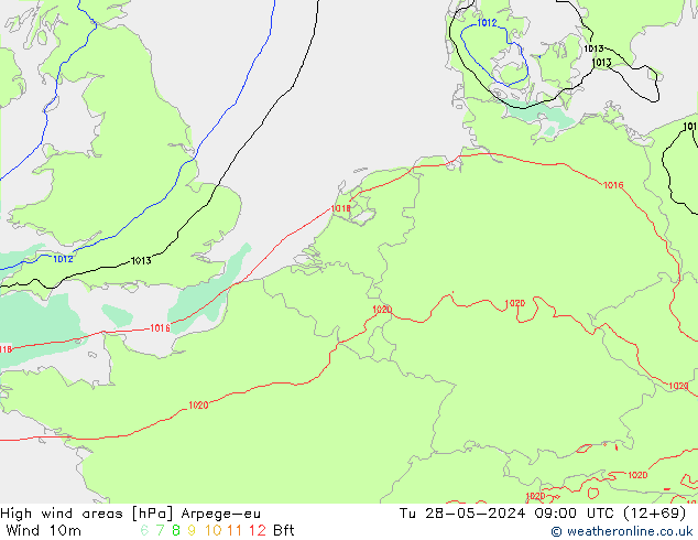 High wind areas Arpege-eu mar 28.05.2024 09 UTC