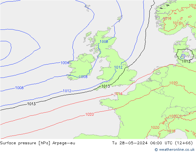 приземное давление Arpege-eu вт 28.05.2024 06 UTC