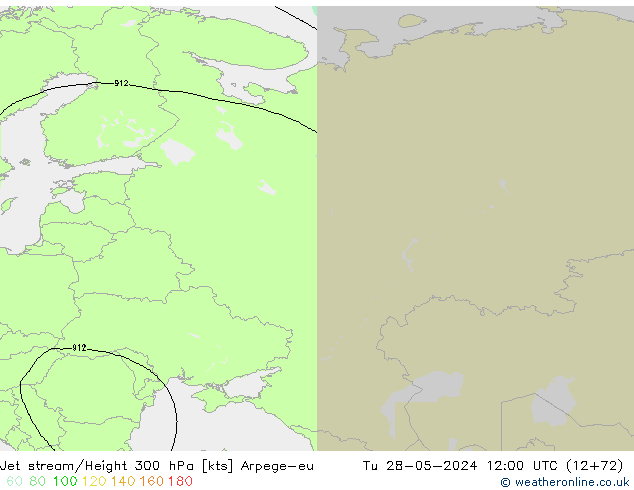 Jet stream Arpege-eu Ter 28.05.2024 12 UTC