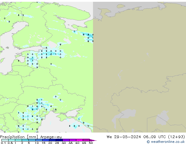 Niederschlag Arpege-eu Mi 29.05.2024 09 UTC