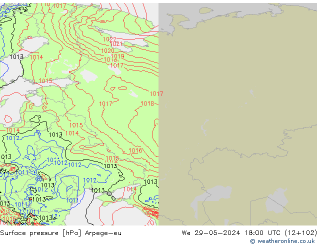 приземное давление Arpege-eu ср 29.05.2024 18 UTC