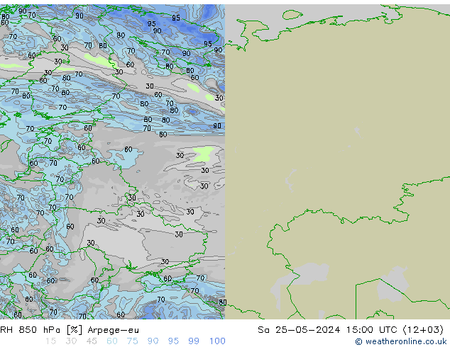 850 hPa Nispi Nem Arpege-eu Cts 25.05.2024 15 UTC