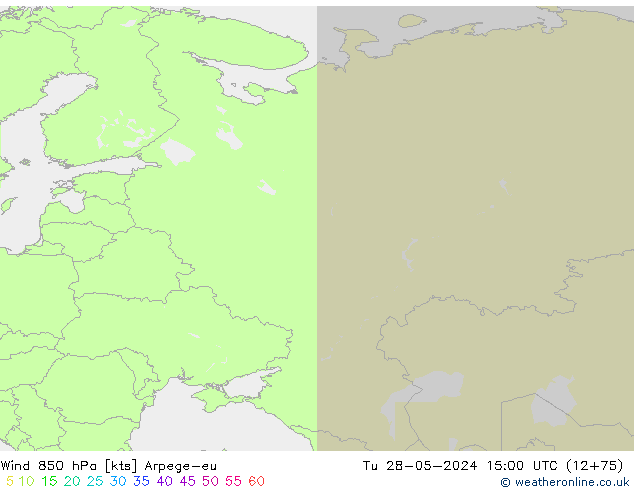 Wind 850 hPa Arpege-eu di 28.05.2024 15 UTC