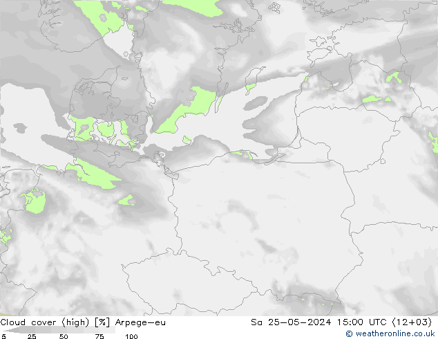 Nuages (élevé) Arpege-eu sam 25.05.2024 15 UTC