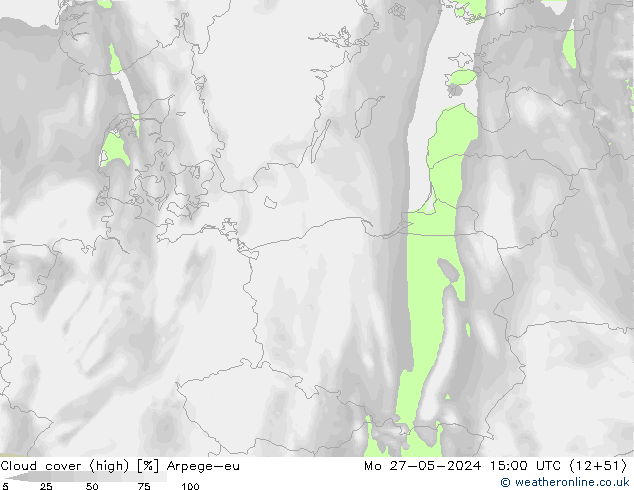 Nuages (élevé) Arpege-eu lun 27.05.2024 15 UTC