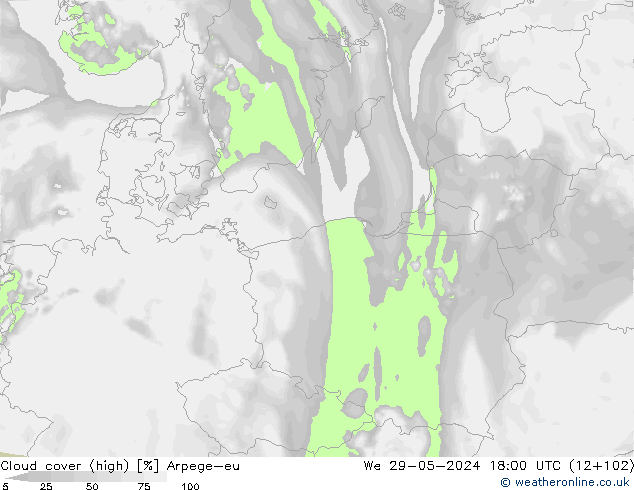 vysoký oblak Arpege-eu St 29.05.2024 18 UTC