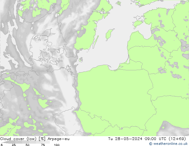 Nuages (bas) Arpege-eu mar 28.05.2024 09 UTC