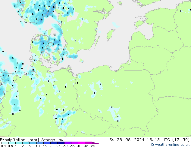 Précipitation Arpege-eu dim 26.05.2024 18 UTC