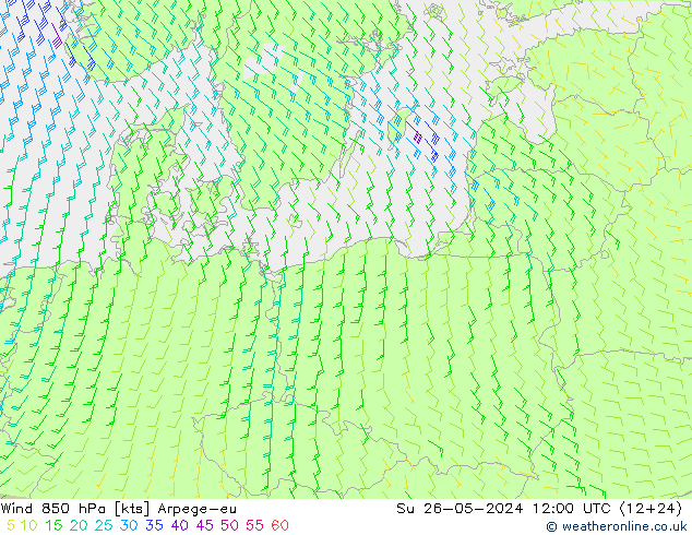  850 hPa Arpege-eu  26.05.2024 12 UTC